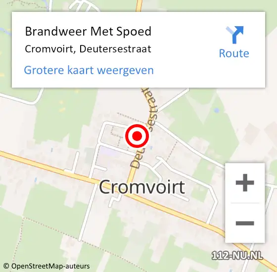 Locatie op kaart van de 112 melding: Brandweer Met Spoed Naar Cromvoirt, Deutersestraat op 7 april 2022 20:27