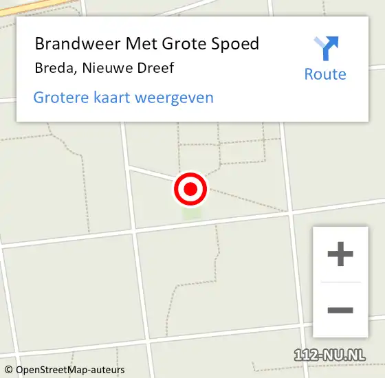Locatie op kaart van de 112 melding: Brandweer Met Grote Spoed Naar Breda, Nieuwe Dreef op 8 april 2022 02:32