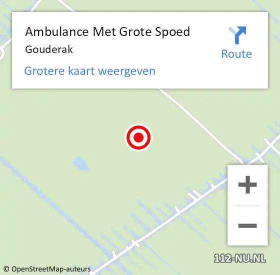 Locatie op kaart van de 112 melding: Ambulance Met Grote Spoed Naar Gouderak op 8 april 2022 14:06
