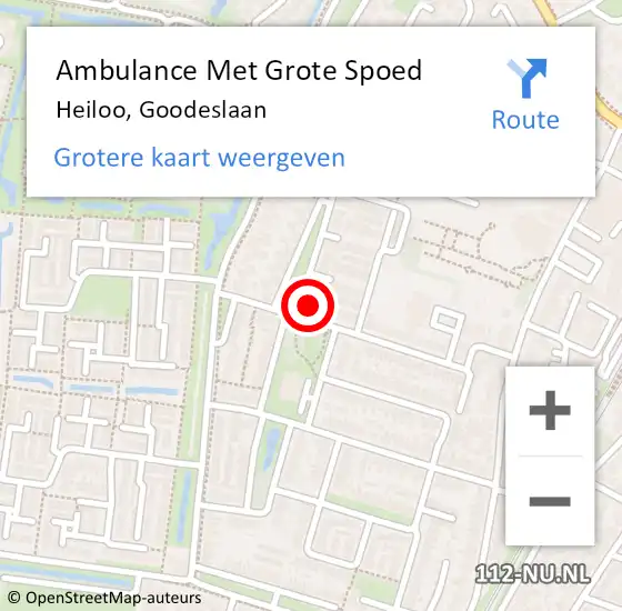 Locatie op kaart van de 112 melding: Ambulance Met Grote Spoed Naar Heiloo, Goodeslaan op 8 april 2022 17:00