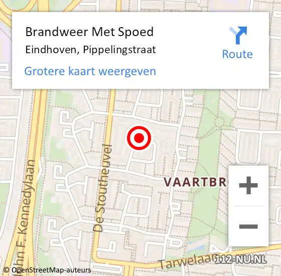 Locatie op kaart van de 112 melding: Brandweer Met Spoed Naar Eindhoven, Pippelingstraat op 8 april 2022 18:18