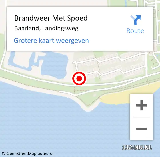 Locatie op kaart van de 112 melding: Brandweer Met Spoed Naar Baarland, Landingsweg op 8 april 2022 22:15