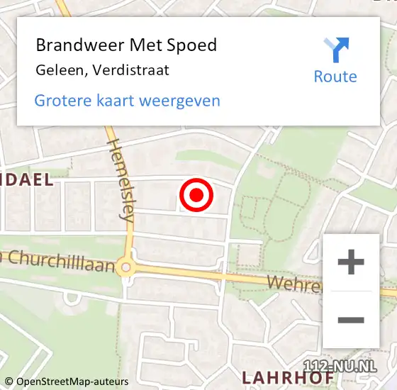 Locatie op kaart van de 112 melding: Brandweer Met Spoed Naar Geleen, Verdistraat op 9 april 2022 07:32