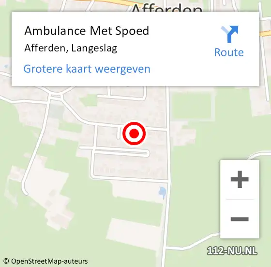 Locatie op kaart van de 112 melding: Ambulance Met Spoed Naar Afferden, Langeslag op 9 april 2022 09:48
