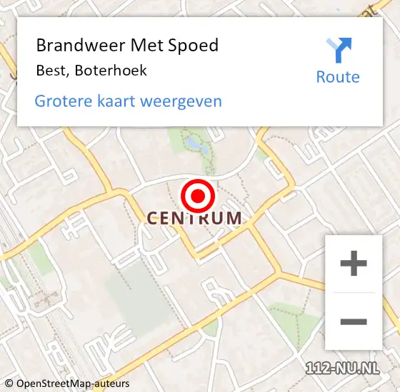 Locatie op kaart van de 112 melding: Brandweer Met Spoed Naar Best, Boterhoek op 9 april 2022 09:55