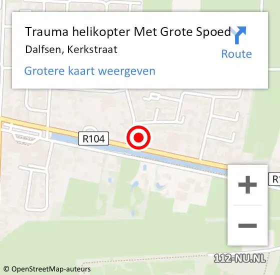 Locatie op kaart van de 112 melding: Trauma helikopter Met Grote Spoed Naar Dalfsen, Kerkstraat op 9 april 2022 12:33