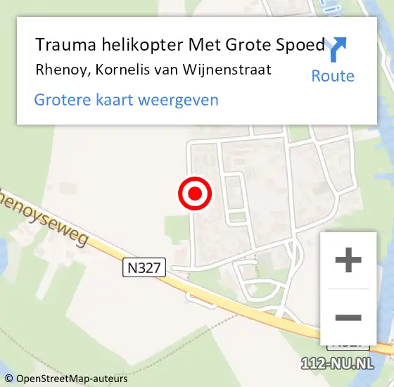 Locatie op kaart van de 112 melding: Trauma helikopter Met Grote Spoed Naar Rhenoy, Kornelis van Wijnenstraat op 9 april 2022 12:45