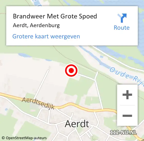 Locatie op kaart van de 112 melding: Brandweer Met Grote Spoed Naar Aerdt, Aerdenburg op 9 april 2022 13:02