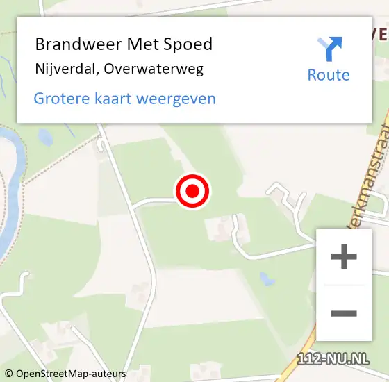 Locatie op kaart van de 112 melding: Brandweer Met Spoed Naar Nijverdal, Overwaterweg op 9 april 2022 15:48