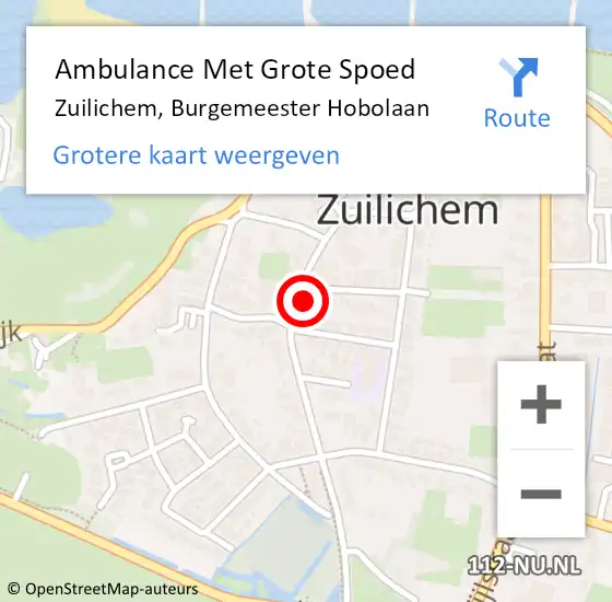 Locatie op kaart van de 112 melding: Ambulance Met Grote Spoed Naar Zuilichem, Burgemeester Hobolaan op 9 april 2022 16:28