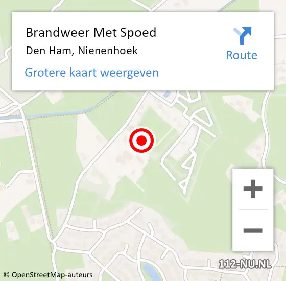 Locatie op kaart van de 112 melding: Brandweer Met Spoed Naar Den Ham, Nienenhoek op 10 april 2022 03:55