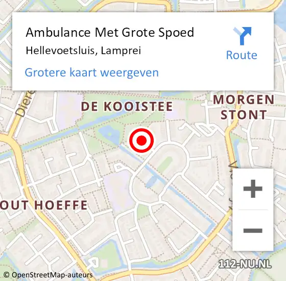 Locatie op kaart van de 112 melding: Ambulance Met Grote Spoed Naar Hellevoetsluis, Lamprei op 10 april 2022 04:11