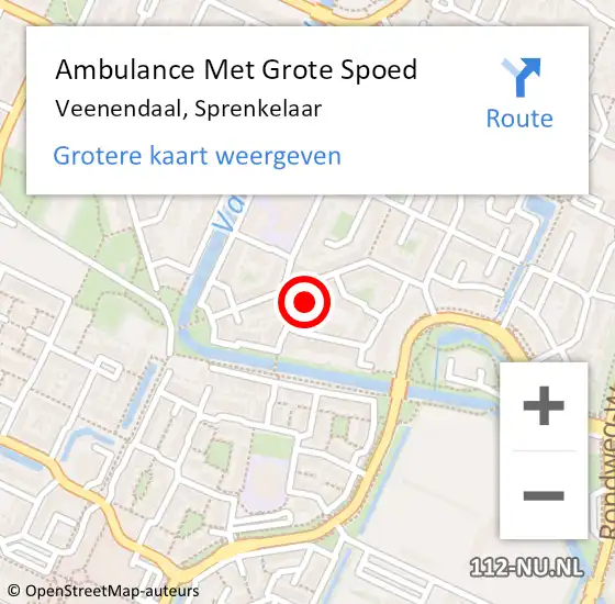 Locatie op kaart van de 112 melding: Ambulance Met Grote Spoed Naar Veenendaal, Sprenkelaar op 10 april 2022 13:07