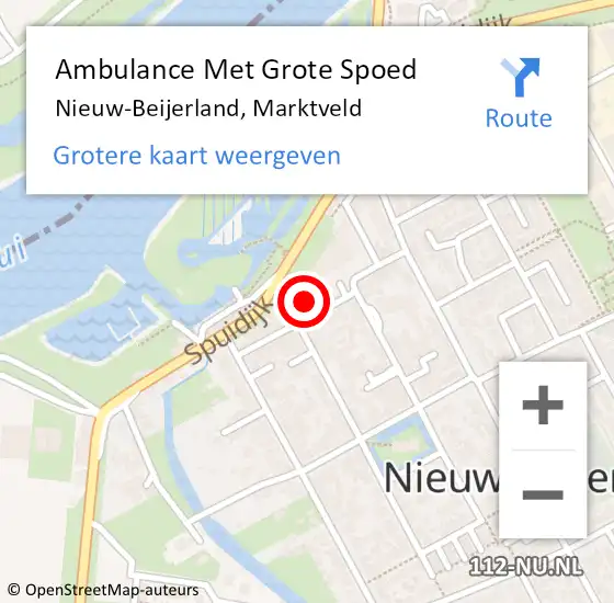 Locatie op kaart van de 112 melding: Ambulance Met Grote Spoed Naar Nieuw-Beijerland, Marktveld op 11 april 2022 12:42