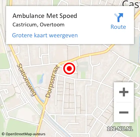 Locatie op kaart van de 112 melding: Ambulance Met Spoed Naar Castricum, Overtoom op 11 april 2022 15:39