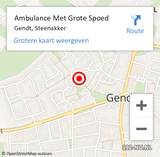 Locatie op kaart van de 112 melding: Ambulance Met Grote Spoed Naar Gendt, Steenakker op 12 april 2022 02:31