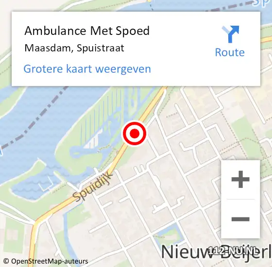 Locatie op kaart van de 112 melding: Ambulance Met Spoed Naar Maasdam, Spuistraat op 12 april 2022 09:53