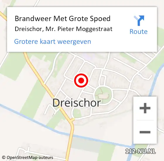 Locatie op kaart van de 112 melding: Brandweer Met Grote Spoed Naar Dreischor, Mr. Pieter Moggestraat op 12 april 2022 14:25