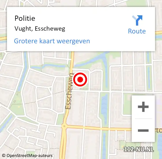 Locatie op kaart van de 112 melding: Politie Vught, Esscheweg op 12 april 2022 15:39