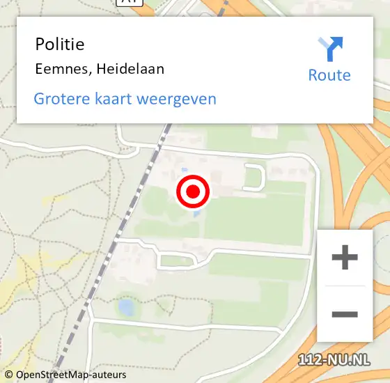 Locatie op kaart van de 112 melding: Politie Eemnes, Heidelaan op 12 april 2022 18:40