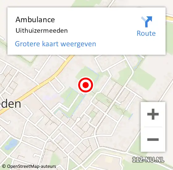 Locatie op kaart van de 112 melding: Ambulance Uithuizermeeden op 12 april 2022 20:04