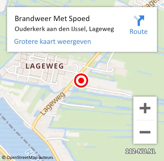 Locatie op kaart van de 112 melding: Brandweer Met Spoed Naar Lageweg op 12 april 2022 20:06