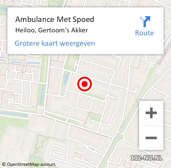 Locatie op kaart van de 112 melding: Ambulance Met Spoed Naar Heiloo, Gertoom's Akker op 12 april 2022 20:49