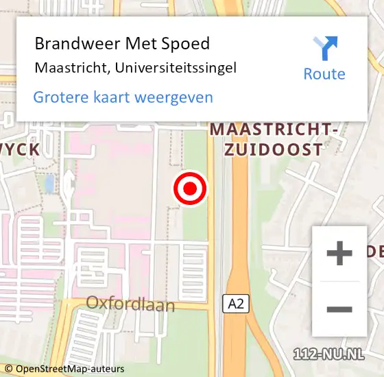 Locatie op kaart van de 112 melding: Brandweer Met Spoed Naar Maastricht, Universiteitssingel op 12 april 2022 22:16