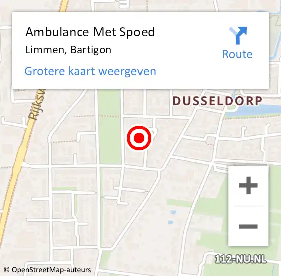 Locatie op kaart van de 112 melding: Ambulance Met Spoed Naar Limmen, Bartigon op 12 april 2022 23:59