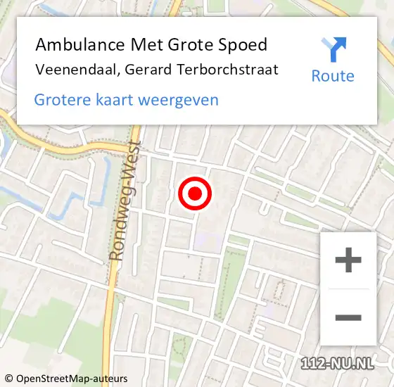 Locatie op kaart van de 112 melding: Ambulance Met Grote Spoed Naar Veenendaal, Gerard Terborchstraat op 13 april 2022 17:35