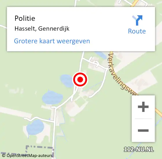 Locatie op kaart van de 112 melding: Politie Hasselt, Gennerdijk op 13 april 2022 18:47