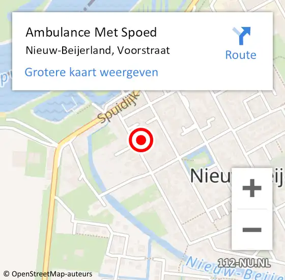 Locatie op kaart van de 112 melding: Ambulance Met Spoed Naar Nieuw-Beijerland, Voorstraat op 13 april 2022 19:25