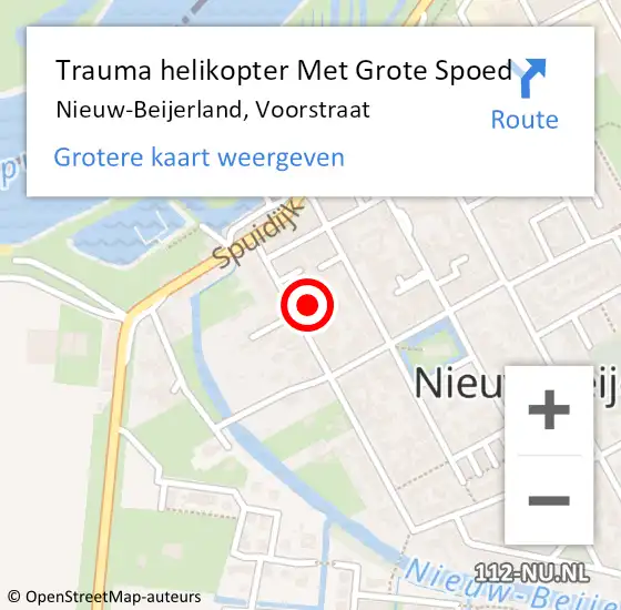 Locatie op kaart van de 112 melding: Trauma helikopter Met Grote Spoed Naar Nieuw-Beijerland, Voorstraat op 13 april 2022 19:26