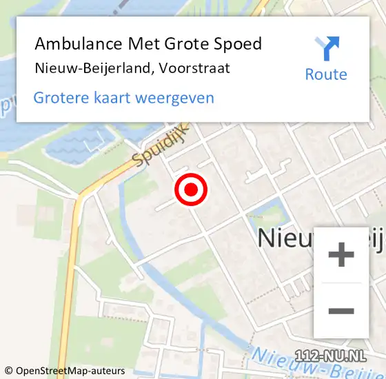 Locatie op kaart van de 112 melding: Ambulance Met Grote Spoed Naar Nieuw-Beijerland, Voorstraat op 13 april 2022 19:30