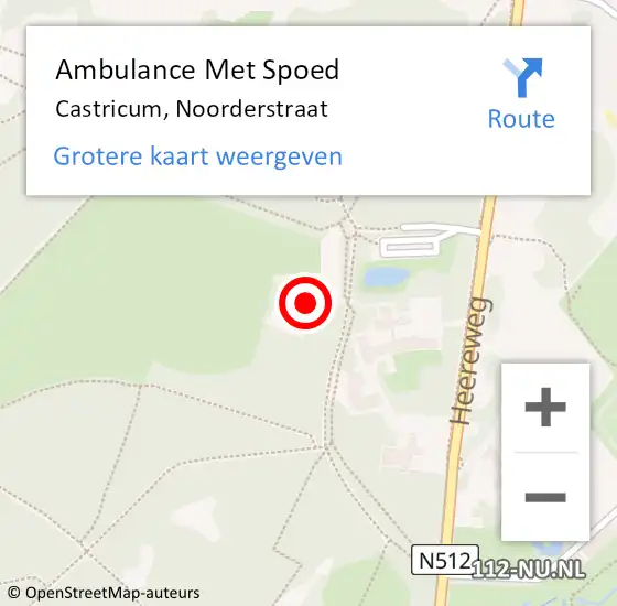 Locatie op kaart van de 112 melding: Ambulance Met Spoed Naar Castricum, Noorderstraat op 13 april 2022 21:07