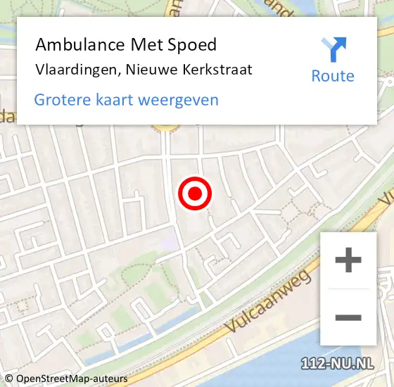 Locatie op kaart van de 112 melding: Ambulance Met Spoed Naar Vlaardingen, Nieuwe Kerkstraat op 14 april 2022 00:52
