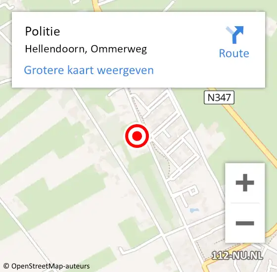 Locatie op kaart van de 112 melding: Politie Hellendoorn, Ommerweg op 14 april 2022 11:10