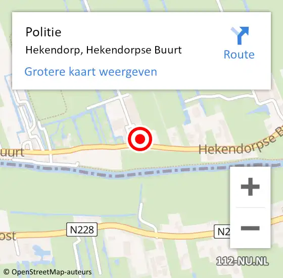 Locatie op kaart van de 112 melding: Politie Hekendorp, Hekendorpse Buurt op 14 april 2022 16:39