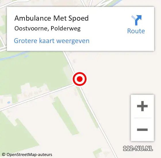 Locatie op kaart van de 112 melding: Ambulance Met Spoed Naar Oostvoorne, Polderweg op 14 april 2022 18:12