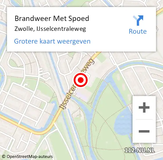 Locatie op kaart van de 112 melding: Brandweer Met Spoed Naar Zwolle, IJsselcentraleweg op 14 april 2022 21:25
