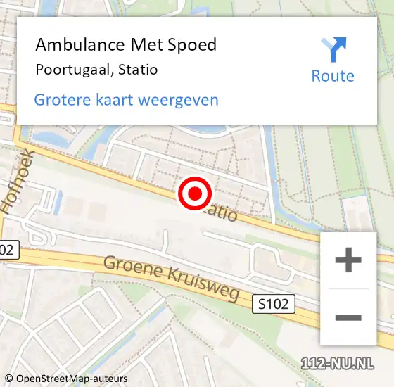 Locatie op kaart van de 112 melding: Ambulance Met Spoed Naar Poortugaal, Statio op 14 april 2022 23:05