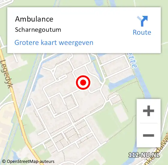 Locatie op kaart van de 112 melding: Ambulance Scharnegoutum op 15 april 2022 00:25
