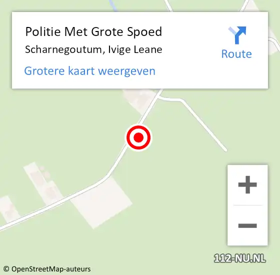 Locatie op kaart van de 112 melding: Politie Met Grote Spoed Naar Scharnegoutum, Ivige Leane op 15 april 2022 00:29