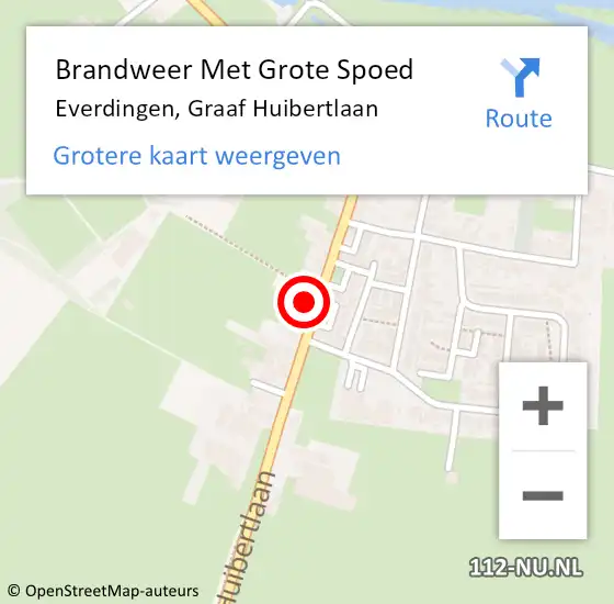 Locatie op kaart van de 112 melding: Brandweer Met Grote Spoed Naar Everdingen, Graaf Huibertlaan op 15 april 2022 22:32