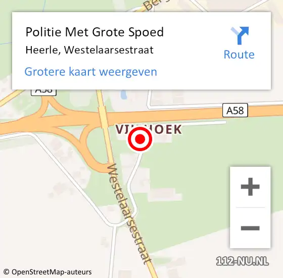 Locatie op kaart van de 112 melding: Politie Met Grote Spoed Naar Heerle, Westelaarsestraat op 16 april 2022 14:36