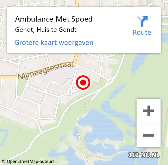 Locatie op kaart van de 112 melding: Ambulance Met Spoed Naar Gendt, Huis te Gendt op 16 april 2022 22:59