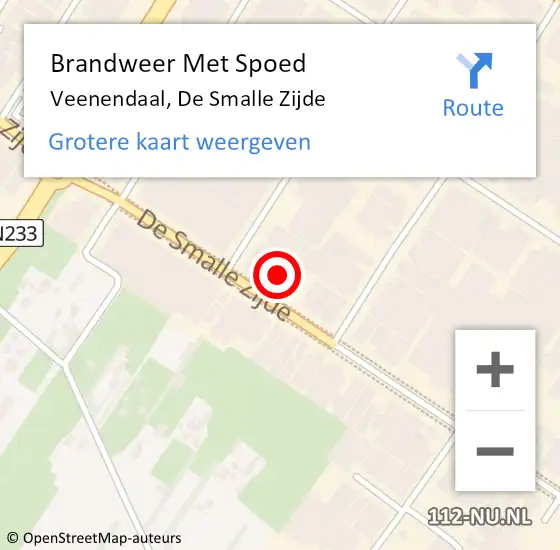 Locatie op kaart van de 112 melding: Brandweer Met Spoed Naar Veenendaal, De Smalle Zijde op 16 april 2022 23:19