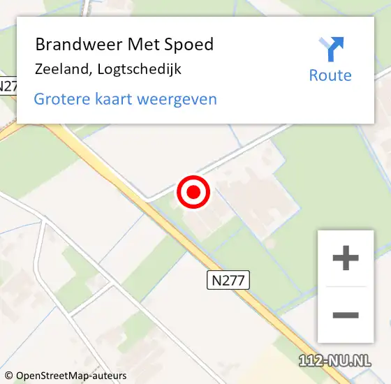 Locatie op kaart van de 112 melding: Brandweer Met Spoed Naar Zeeland, Logtschedijk op 17 april 2022 07:30
