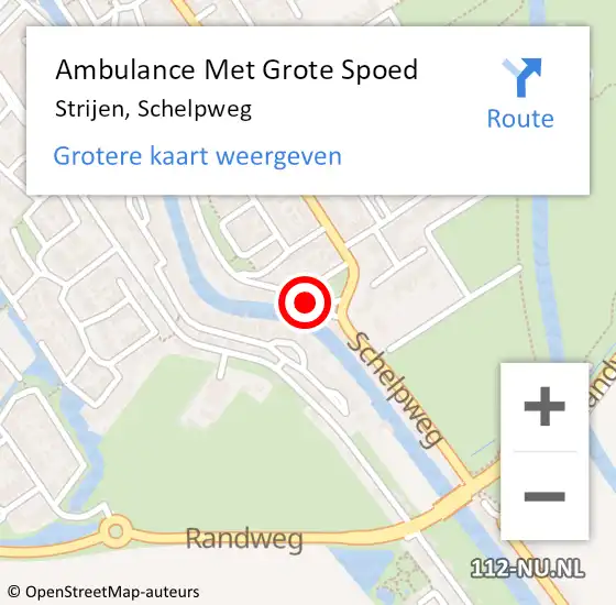 Locatie op kaart van de 112 melding: Ambulance Met Grote Spoed Naar Strijen, Schelpweg op 17 april 2022 12:32