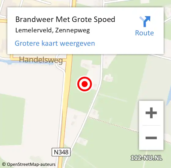 Locatie op kaart van de 112 melding: Brandweer Met Grote Spoed Naar Lemelerveld, Zennepweg op 17 april 2022 12:32